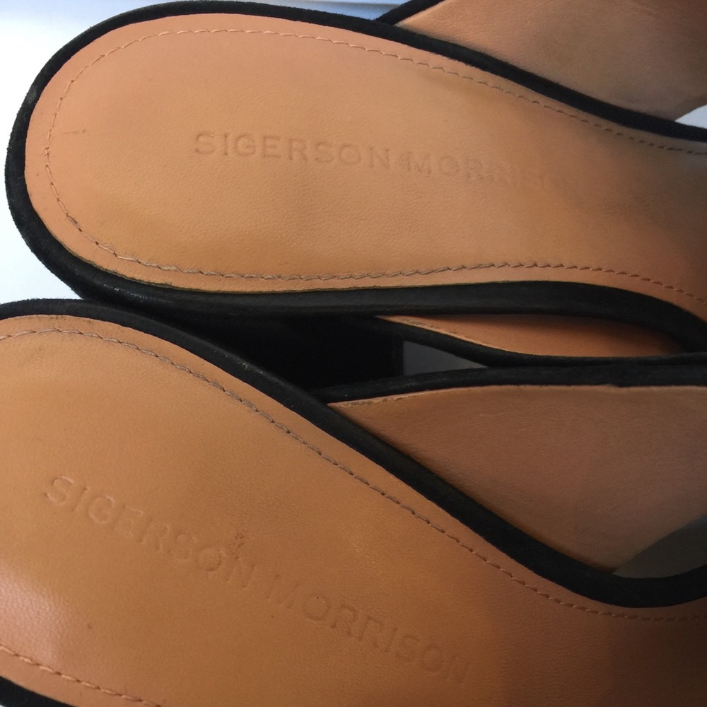 SOLD Sigerson Morrison Suede Black Mule sandals - Picture 6 of 8